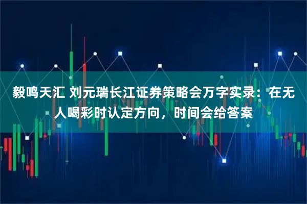 毅鸣天汇 刘元瑞长江证券策略会万字实录：在无人喝彩时认定方向，时间会给答案