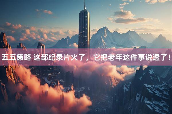 五五策略 这部纪录片火了，它把老年这件事说透了！